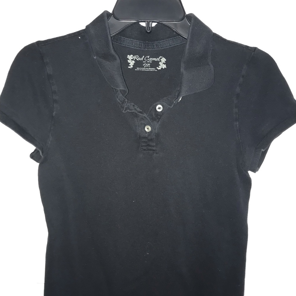 Women’s black polo
